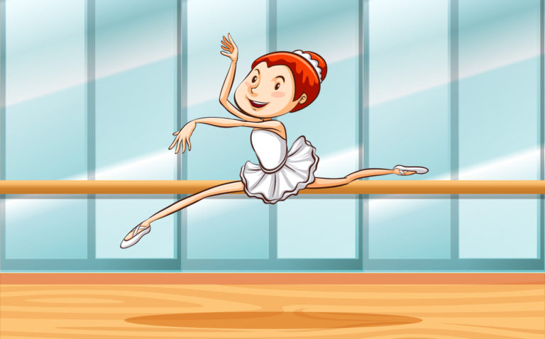 Woman practicing ballet in a room