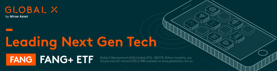 global x advert for the FANG+ ETF