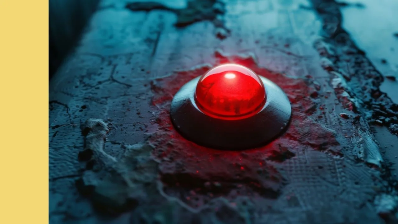 Glowing red warning light