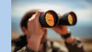 Looking through binoculars